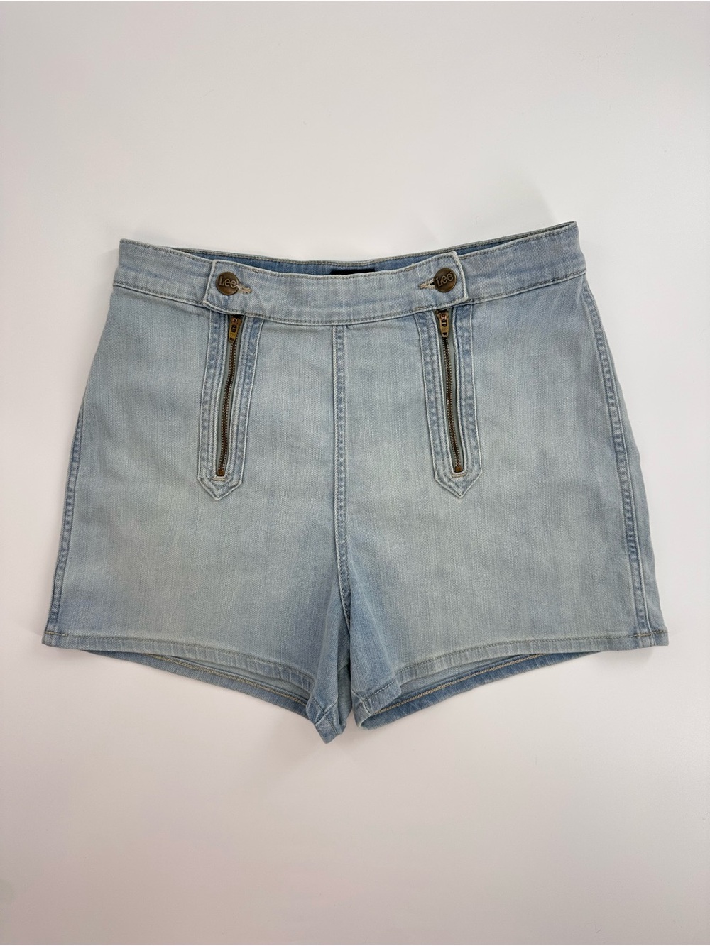 Lee Denim Shorts Light Wash Sailor Zip Shorts Size 8
